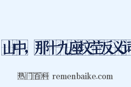 山中，那十九座坟茔反义词是什么意思的图片